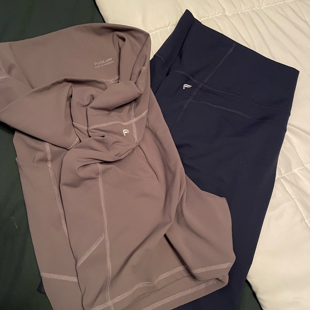 Fabletics Athletic Shorts in Gray and Navy